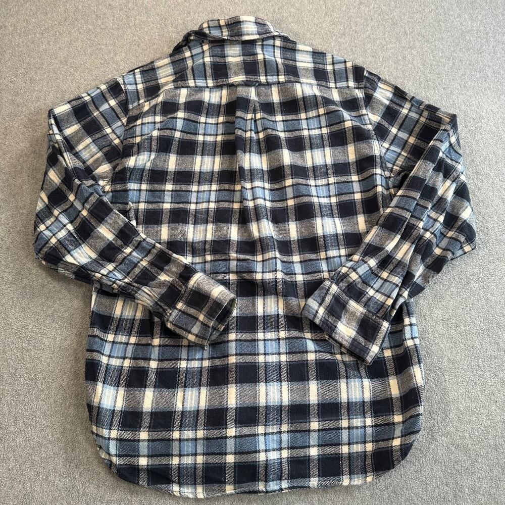 Jachs Blue Plaid Flannel Button Down Shirt Men's Medium Long Sleeve - Picture 10 of 10